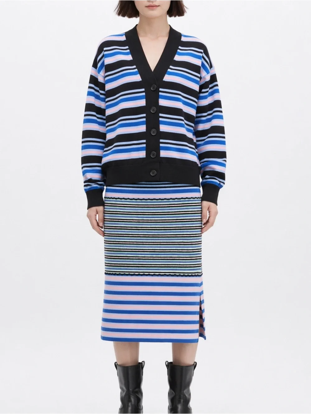 Marni x UNIQLO Two Piece Set Striped Knit Cardigan + Skirt Size S